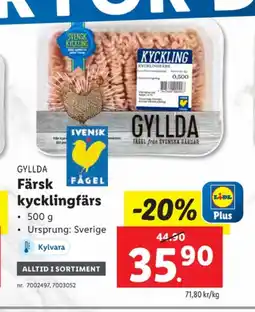 Lidl Gyllda kycklingfärs erbjuda