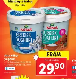 Lidl Arla yoghurt erbjuda