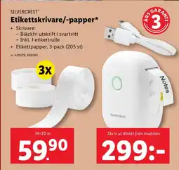 Lidl Silvercrest etikettprinter erbjuda