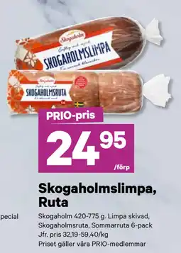 City Gross Skogaholmslimpa, Ruta erbjuda