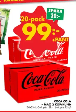 ÖoB COCA COLA – MAX 2 KÖP/KUND erbjuda