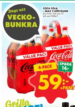 ÖoB COCA COLA – MAX 2 KÖP/KUND erbjuda