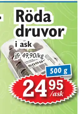 T-jarlen Röda druvor erbjuda
