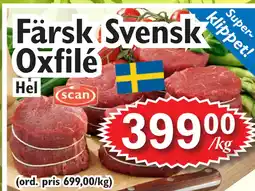 T-jarlen Färsk Svensk Oxfilé erbjuda