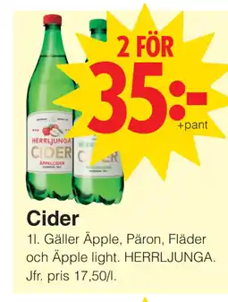 Matöppet Cider erbjuda