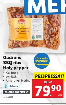 Lidl Gudruns BBQ ribs Holy pepper erbjuda