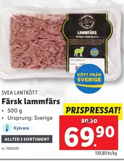 Lidl SVEA LANTKÖTT Färsk lammfärs erbjuda