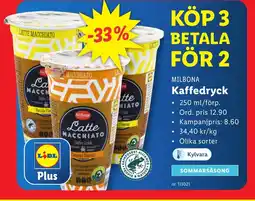 Lidl MILBONA Kaffedryck erbjuda