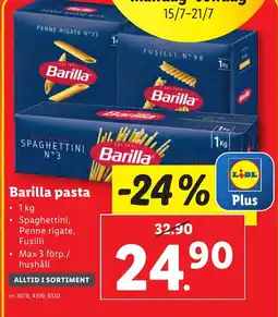 Lidl Barilla pasta erbjuda