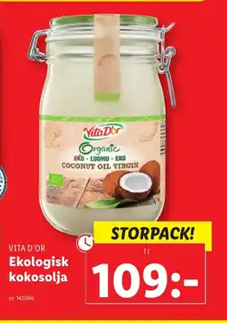 Lidl VITA D'OR Ekologisk kokosolja erbjuda
