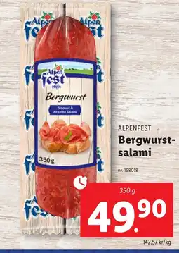 Lidl ALPENFEST Bergwurst- salami erbjuda