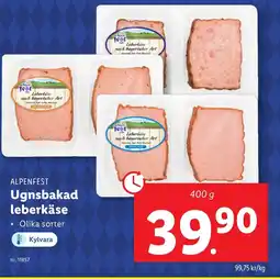 Lidl ALPENFEST Ugnsbakad leberkäse erbjuda