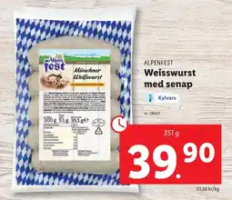 Lidl ALPENFEST Weisswurst med senap erbjuda