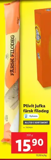 Lidl Plivit jufka färsk filodeg erbjuda