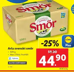 Lidl Arla svenskt smör erbjuda