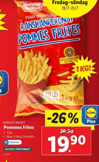 Lidl HARVEST BASKET Pommes frites erbjuda