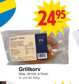 Matöppet Jm chark grillkorv erbjuda