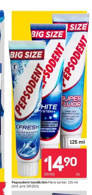 Rusta Pepsodent tandkräm erbjuda