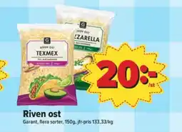 Östenssons Garant riven ost erbjuda