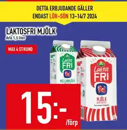 Matdax LAKTOSFRI MJÖLK erbjuda