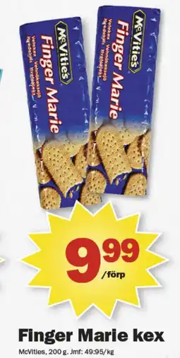 Pekås Mcvities finger marie kex erbjuda