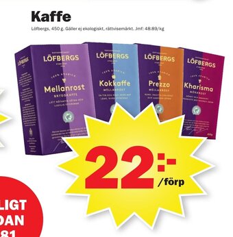 Pekås Kaffe Lofbergs erbjuda