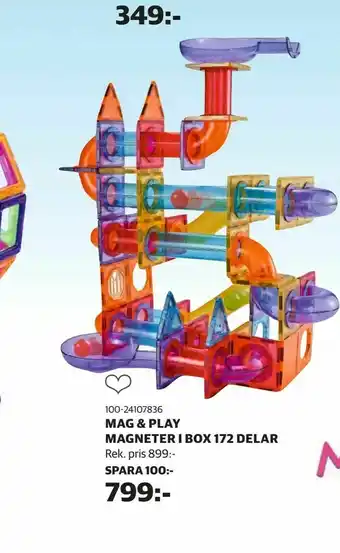 Lekia Mag & play magneter i box 172 delar erbjuda