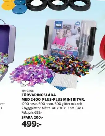 Förvaringslåda med 2400 plus-plus mini bitar