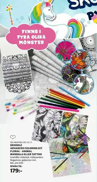 Lekia Skoodle advanced coloring kit floral - animal mandala eller tattoo erbjuda