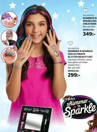 Lekia Shimmer n sparkle 3in1 ultimate glitter beauty set erbjuda