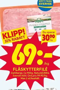 Ica Hajen Lagpris FLÄSKYTTERFILÉ erbjuda