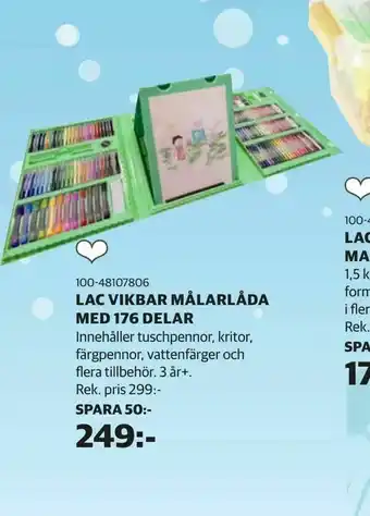 Lekia Lac vikbar målarlåda med 176 delar erbjuda