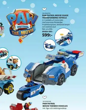 Lekia Paw patrol movie chase transforming vehicle erbjuda