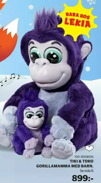 Lekia Tiki & toko gorillamamma med barn erbjuda