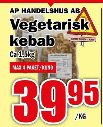 Matdax Vegetarisk kebab erbjuda