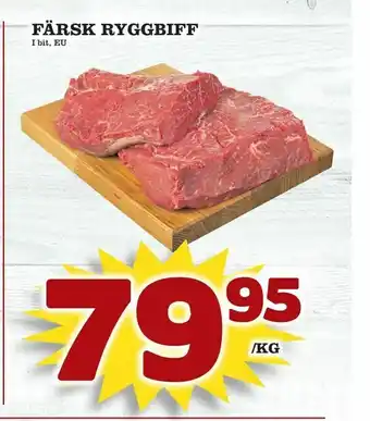Färsk ryggbiff