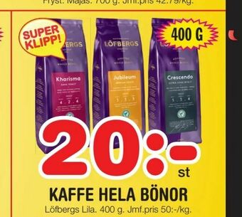 Nya Pulsen Kaffe hela bönor erbjuda