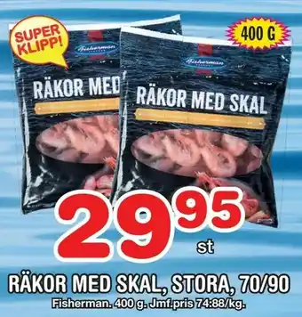 Nya Pulsen Räkor med skal, stora, 70/90 erbjuda