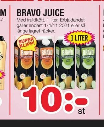 Nya Pulsen Bravo juice erbjuda