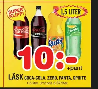 Nya Pulsen Läsk coca-cola, zero, fanta, sprite erbjuda