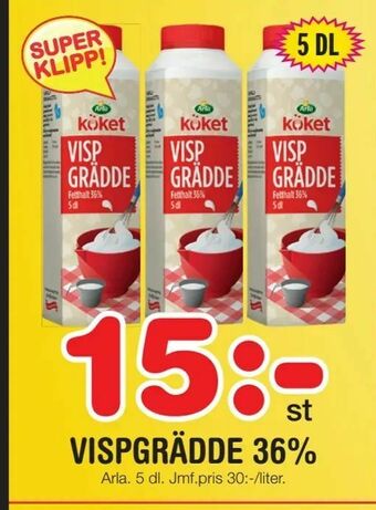 Nya Pulsen Vispgrädde 36% erbjuda