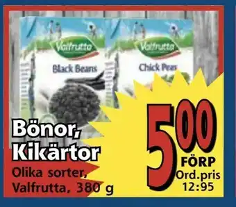Supergrossen Bönor, Kikärtor erbjuda