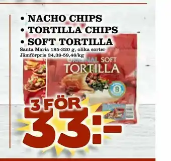 Supergrossen Nacho chips • tortilla chips • soft tortilla erbjuda