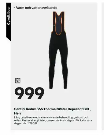 XXL Santini Redux 365 Thermal Water Repellent BIB Herr erbjuda