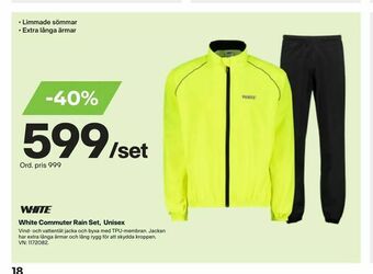 XXL White Commuter Rain Set, Unisex erbjuda