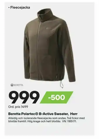 XXL Beretta Polartec® B-Active Sweater, Herr erbjuda