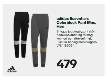 XXL adidas Essentials Colorblock Pant Mns, Herr erbjuda