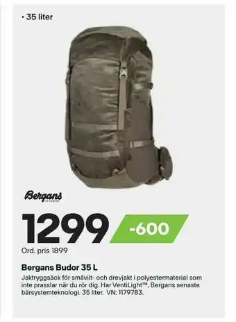 XXL Bergans Budor 35 L erbjuda