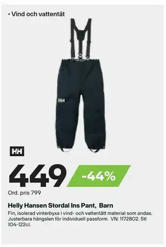 XXL Helly Hansen Stordal Ins Pant, Barn erbjuda