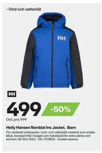 XXL Helly Hansen Norddal Ins Jacket, Barn erbjuda